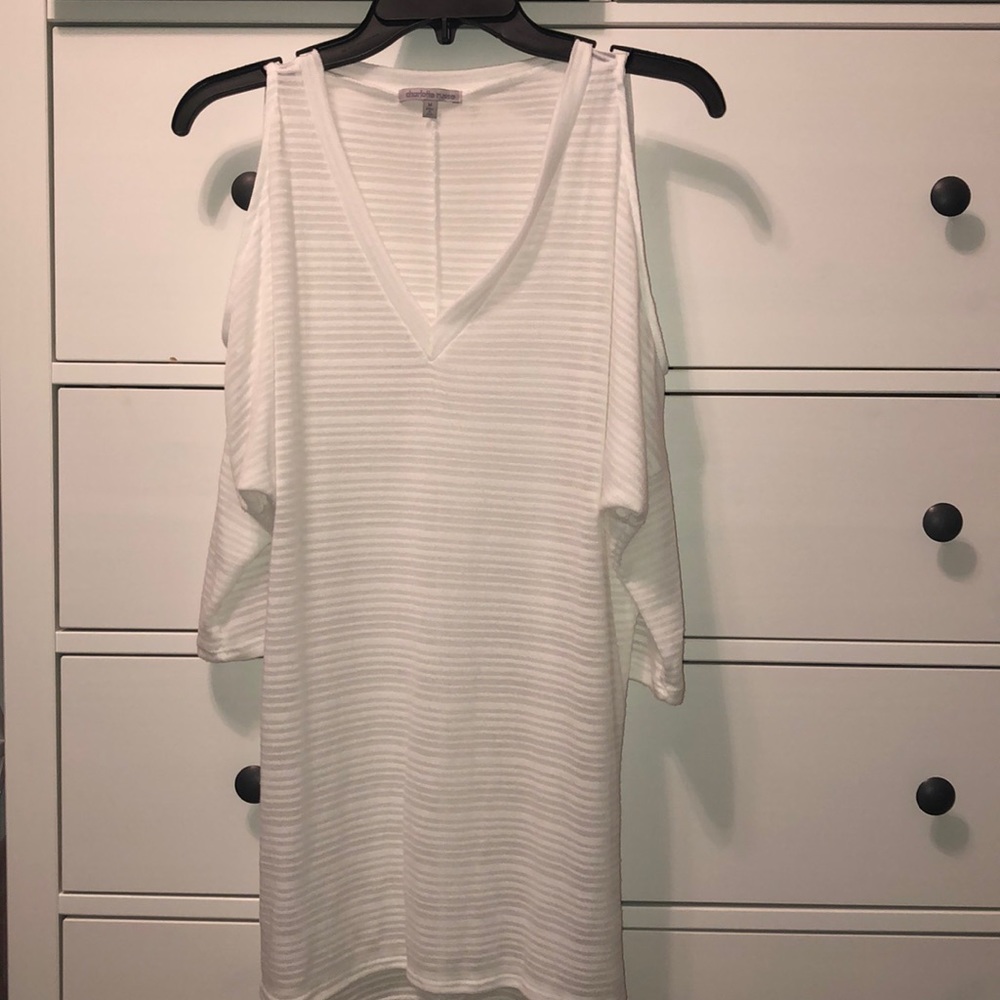 Charlotte Russe Medium White Cold Shoulder Top